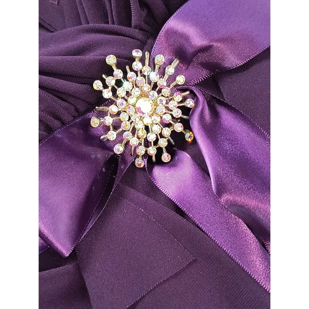 Betsy & Adam NWOT Purple Ruffled Cocktail Dress - Size 12P - Wedding Guest - Picture 4 of 7